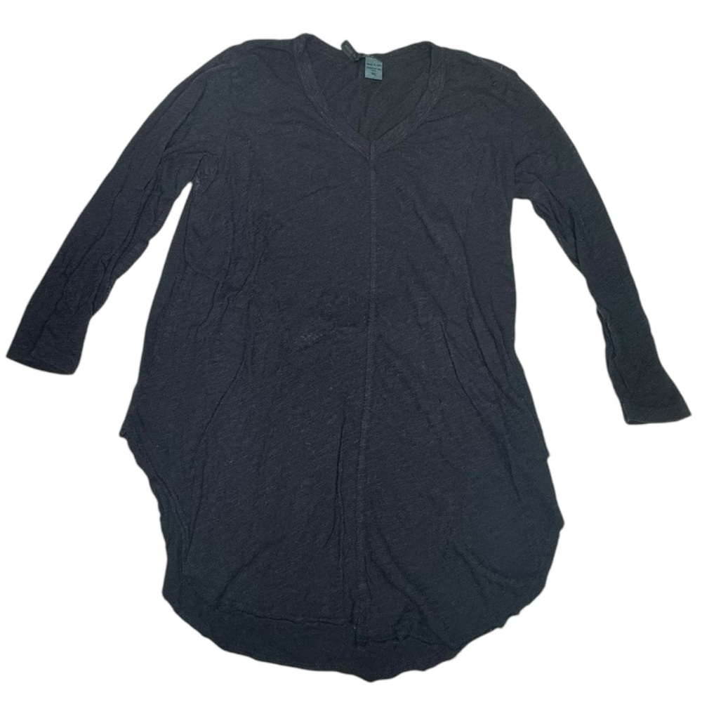 Anthropologie Left of Center long Sleeve V-neck Tee Navy xs - Picture 4 of 9